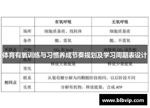 体育有氧训练与习惯养成节奏规划及学习周期表设计